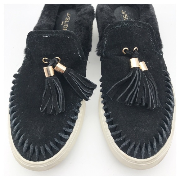 J/Slides‎ NYC Black Suede Slip Ons Size 10 - Picture 9 of 11